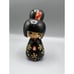 Vintage Carved Signed Flower Kimono Sleeve Japanese Kokeshi Doll 6