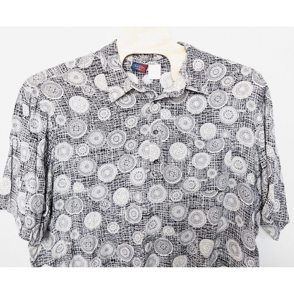 Vintage 1980's Repp Ltd Shirt Mens 3XL Big 100% Rayon Pre Tencel Changeover USA