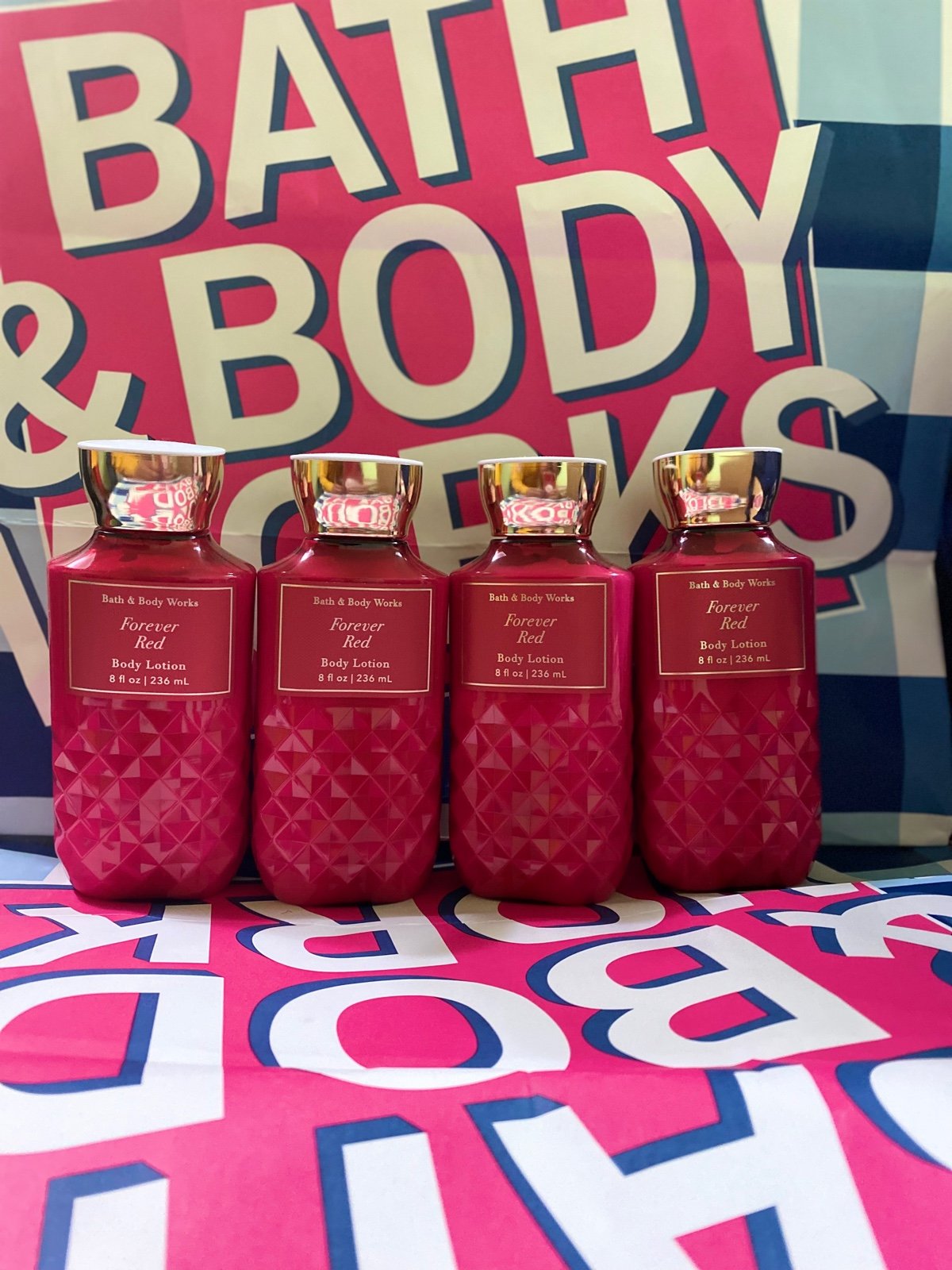 BBW Forever Red Body Lotion X4
