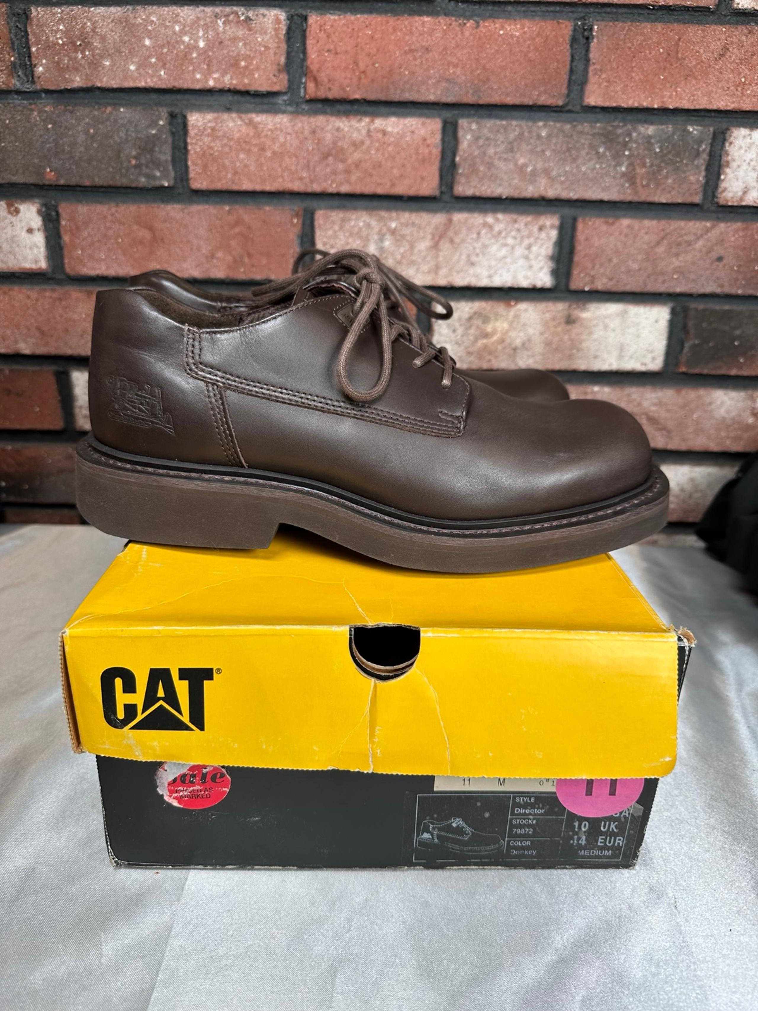 NEW CAT Caterpillar Director Leather Steel Toe Boots Size 11 Mens