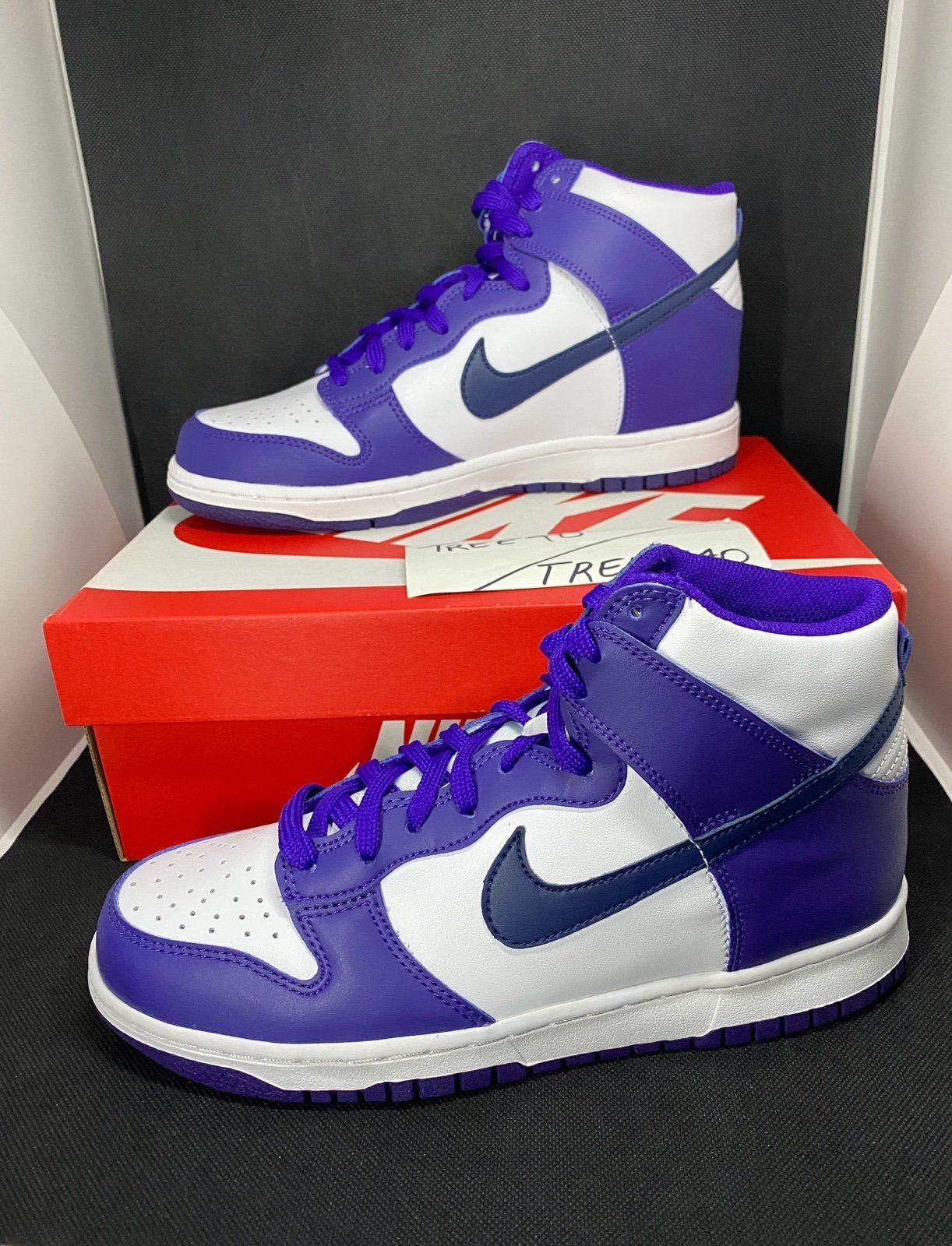 Nike Dunk Hi White Midnight Navy GS 7Y DH9751-100 7M/8.5W Deadstock