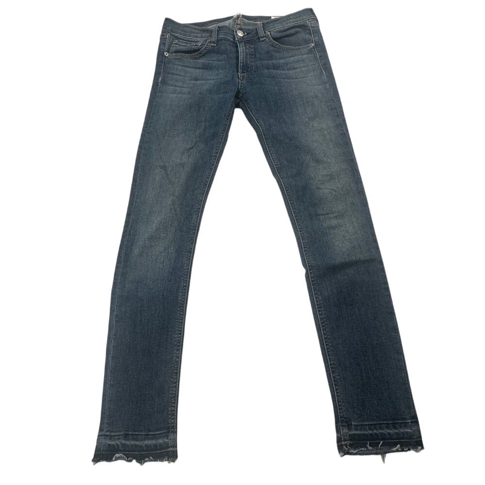 rag & bone Ankle Skinny Jeans 28x26 Raw Hem Medium Wash 8 low Rise