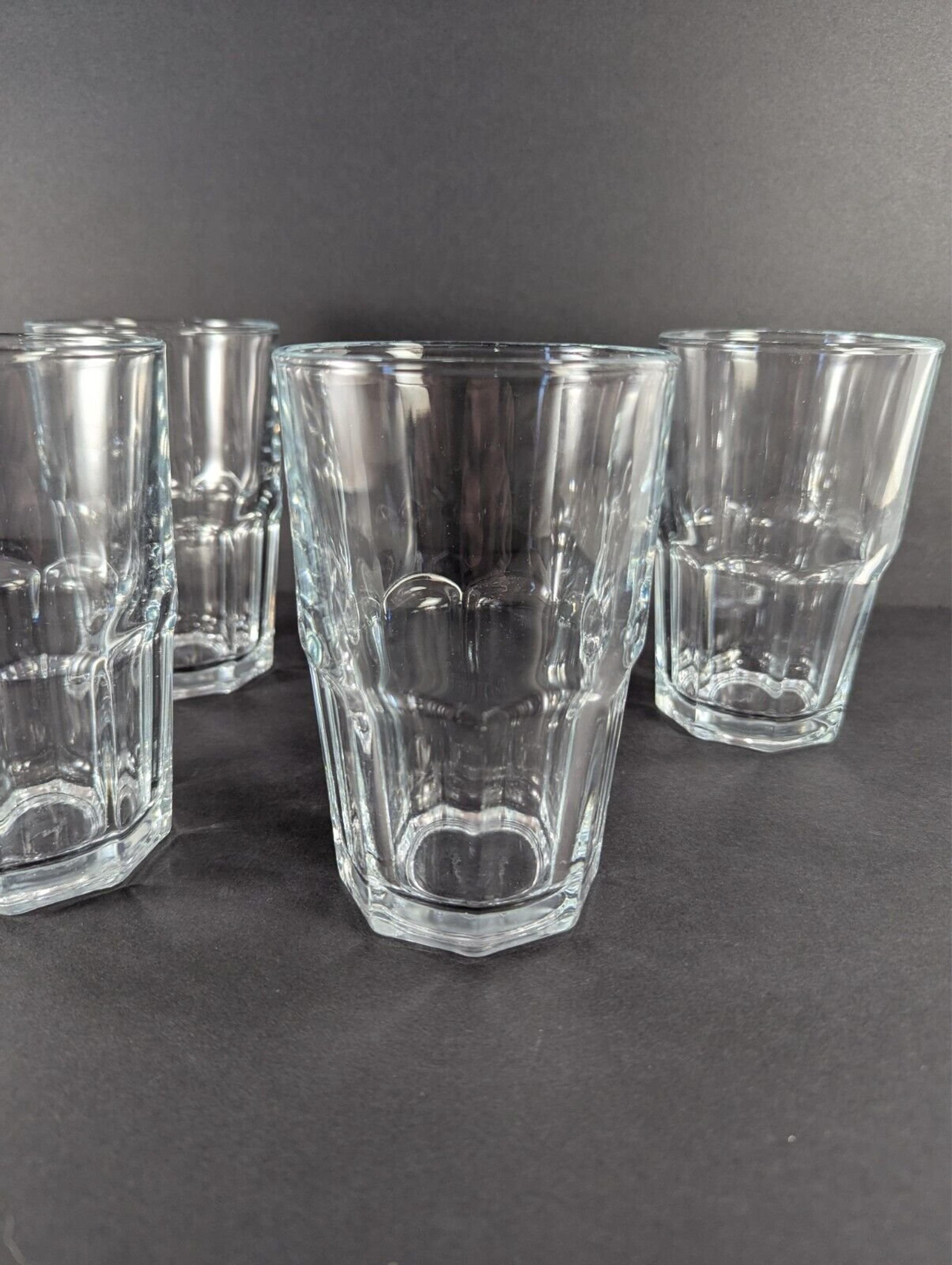 Vintage Libbey Crisa Set Of 4 Large Clear Glass Paneled Tumbler Drinking Glasses