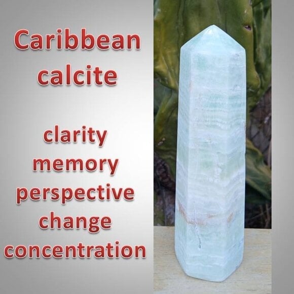 Caribbean calcite 6 sided TOWER 01 CLARITY change MEMORY
