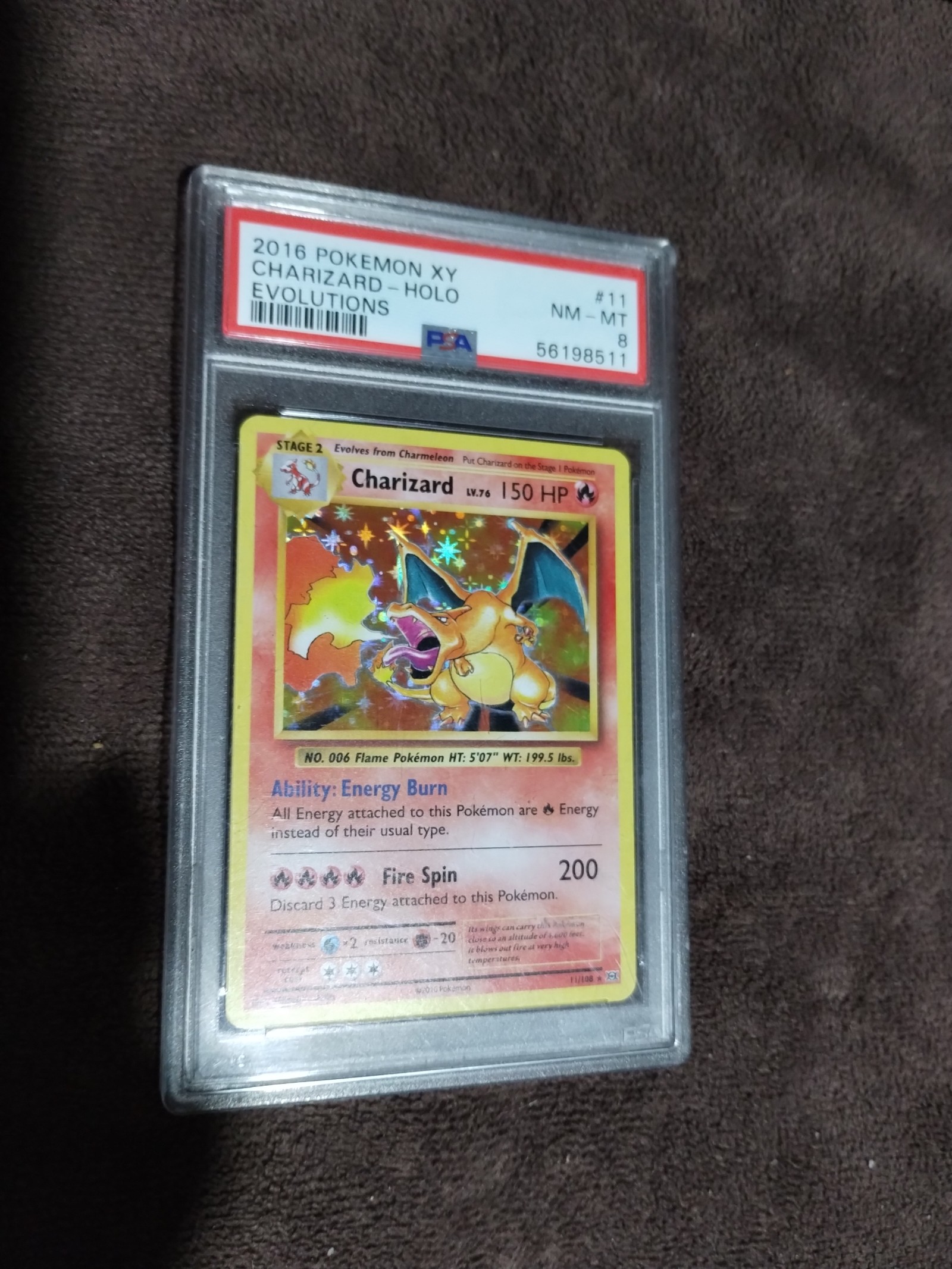 Pokemon 2016 Charizard XY Hollow evolutions PSA 8