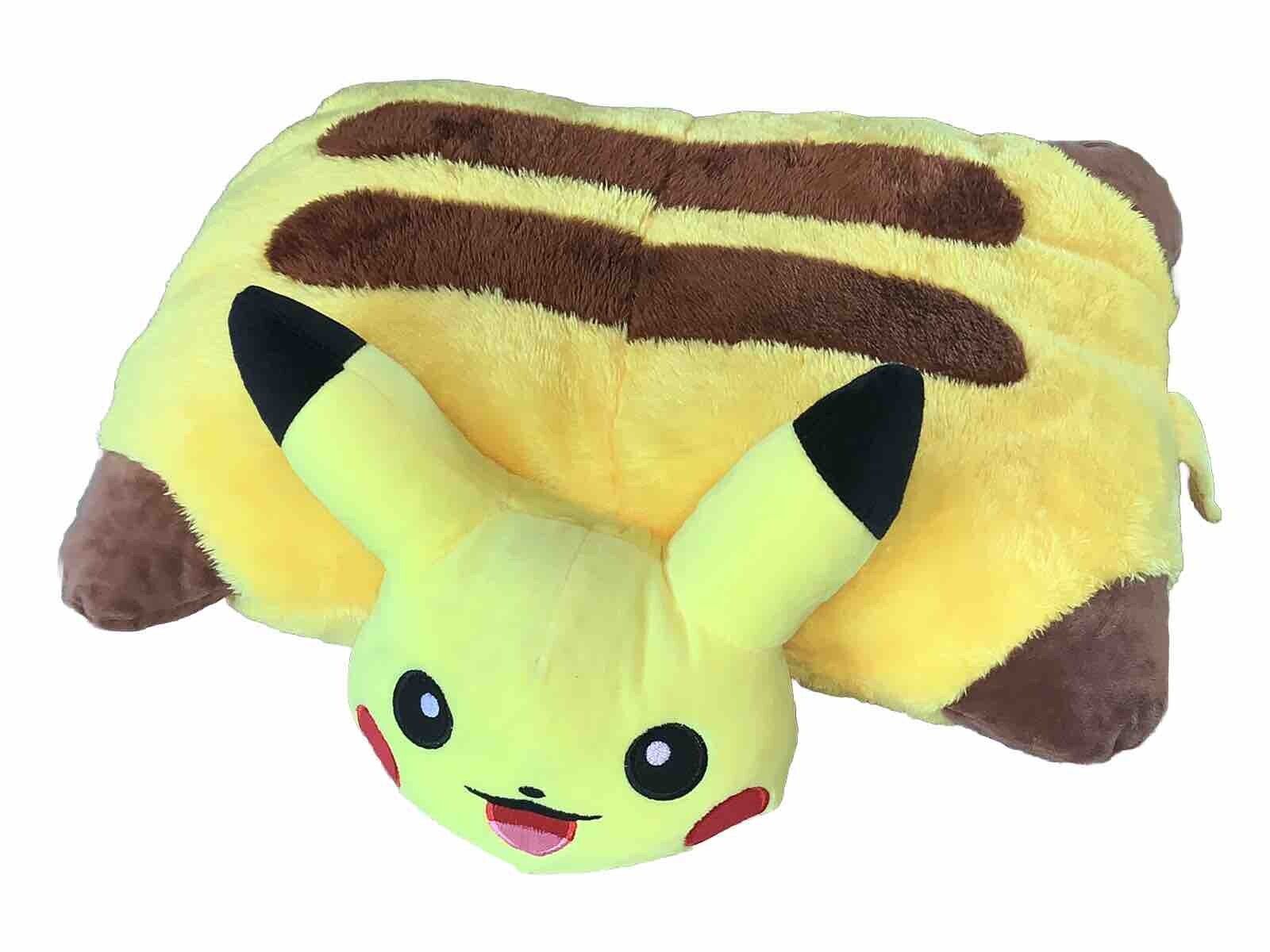 POKEMON Pikachu Pillow Yellow Plush Stuffed Animal NINTENDO - 18 x 12 EUC