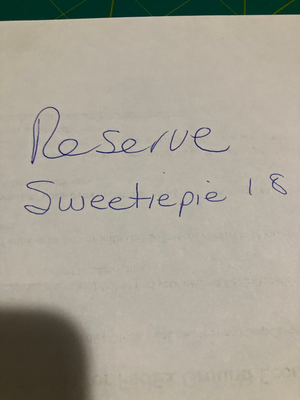 Reserve sweetiepie18