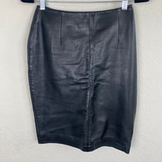 Hugo Buscati Vintage 100% Leather Pencil Skirt Size 4