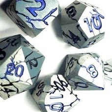 Purple Solid Metal Silver Chonky Heavy Dice Purple Rain's Lightning