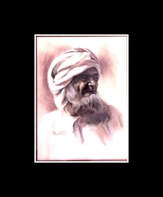 Original Pastel Painting/Drawing Portrait Of A Yemenite By Pacitti