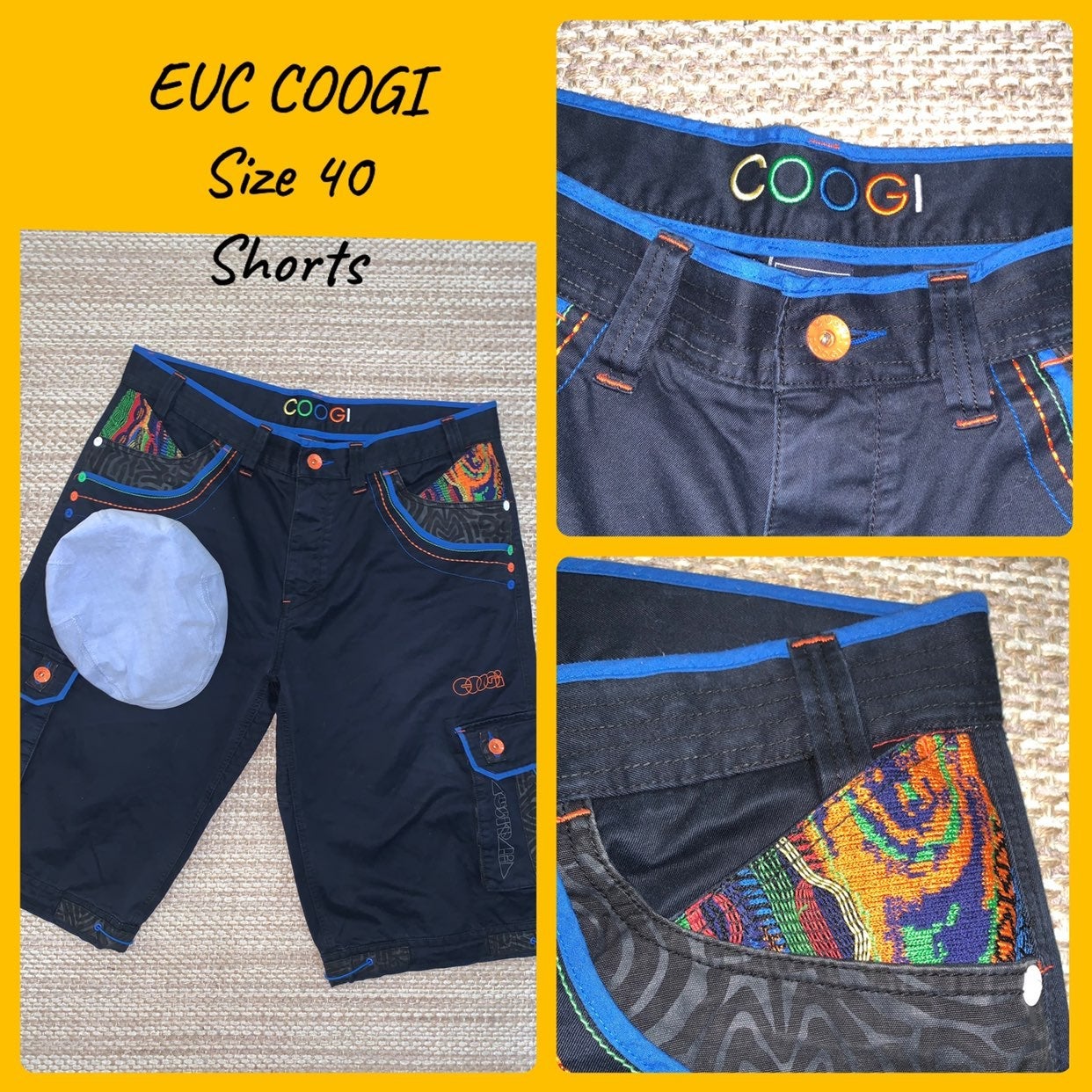 Mens size 40 COOGI tribal print shorts