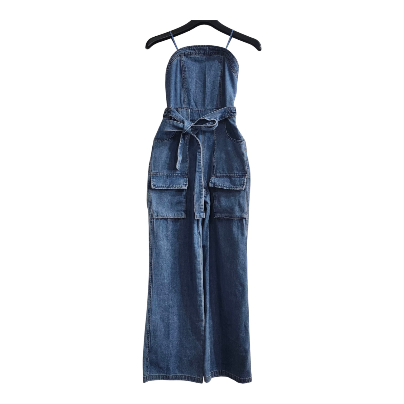 NWT Sincerely JULES Stylish Strapless Denim Jumpsuit Size XS
