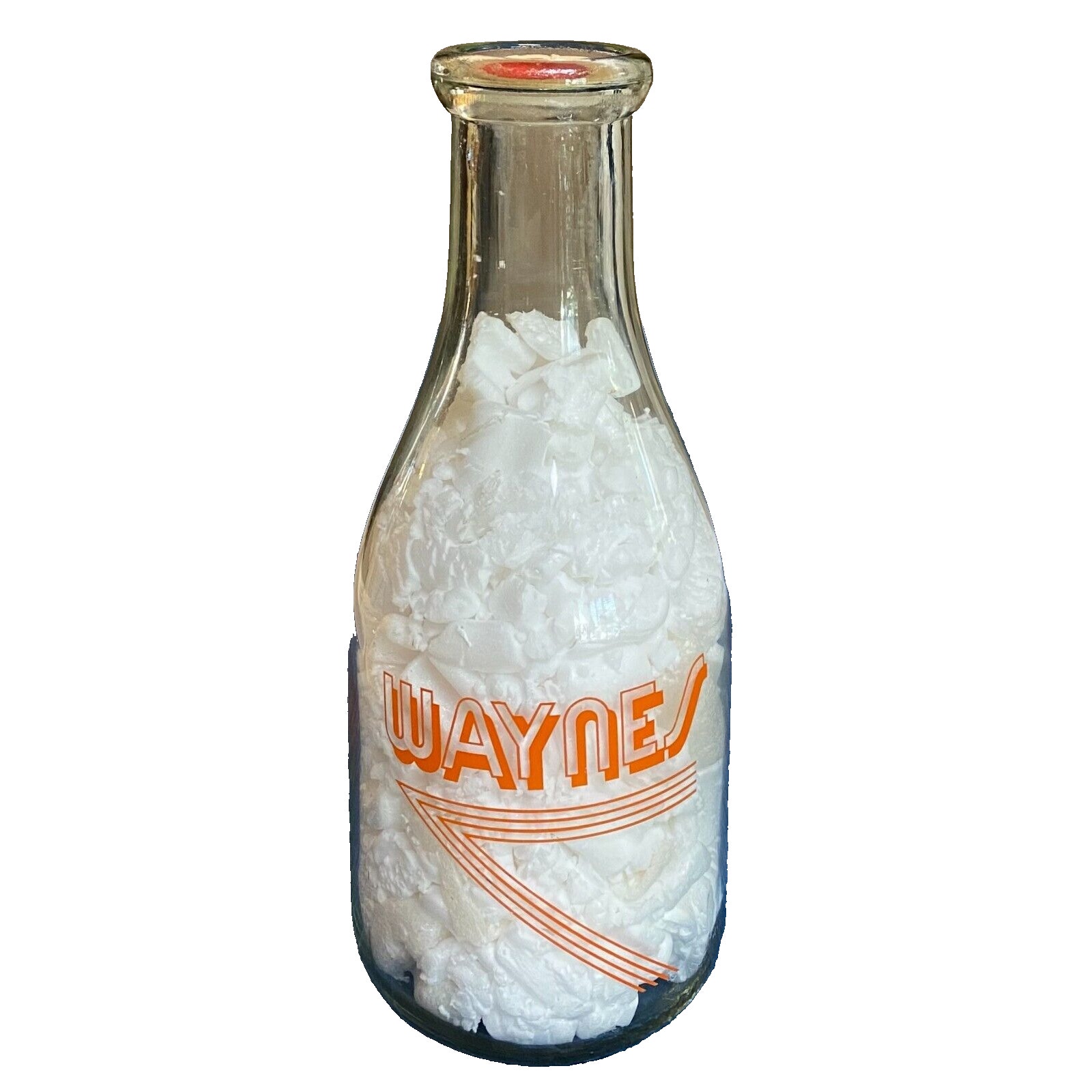 Western TRPQ Wayne's Dairy Bakersfield California 1946 Quart Pyro Milk Bottle