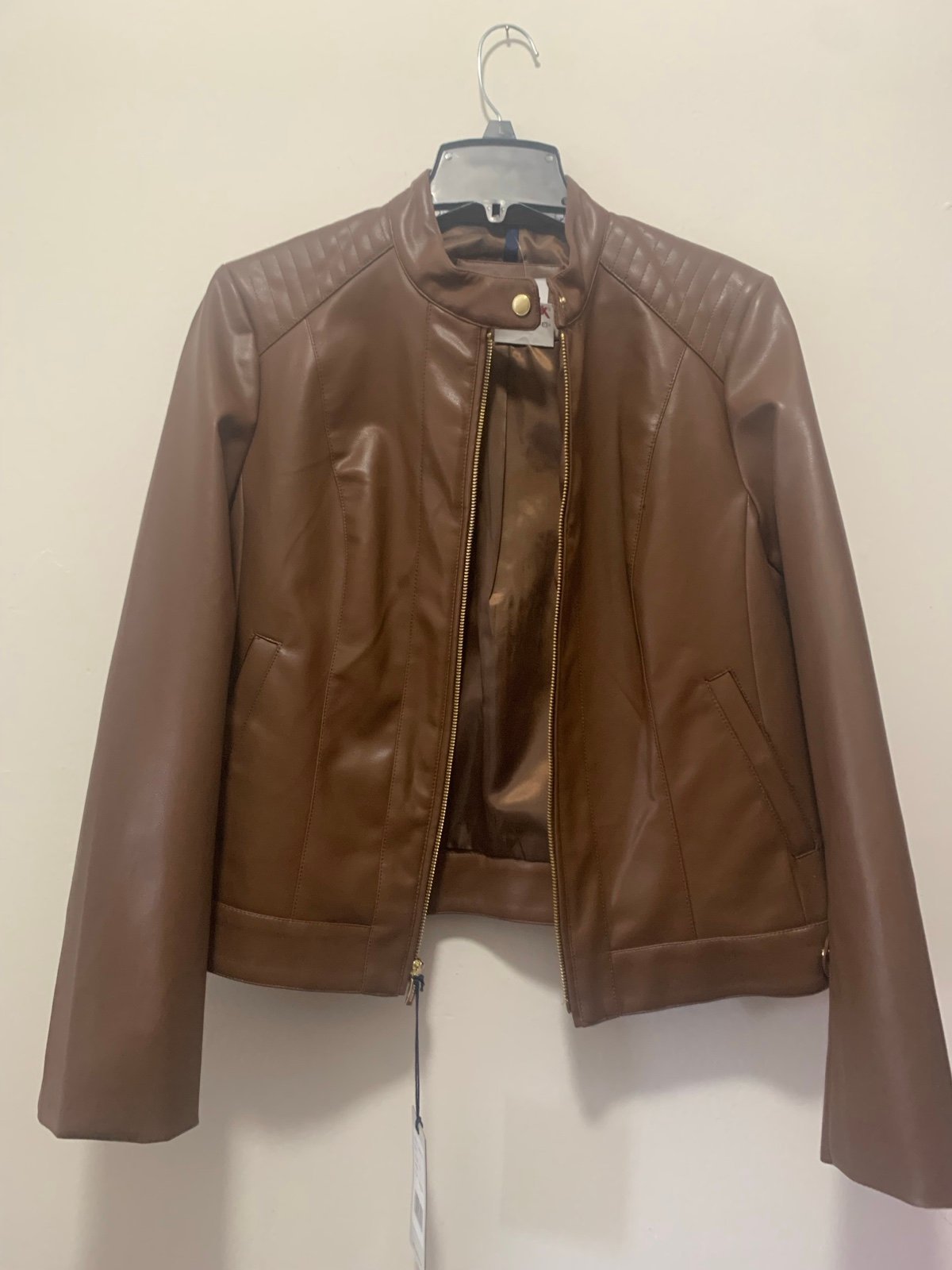 NWT Cole Haan Signature Brown Vegan Leather Women’s Jacket