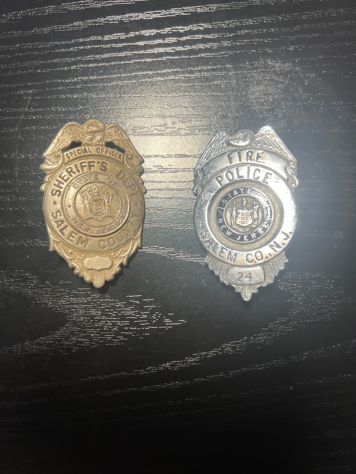 Vintage Antique SPECIAL OFFICER Badge & Fire police Salem County NJ