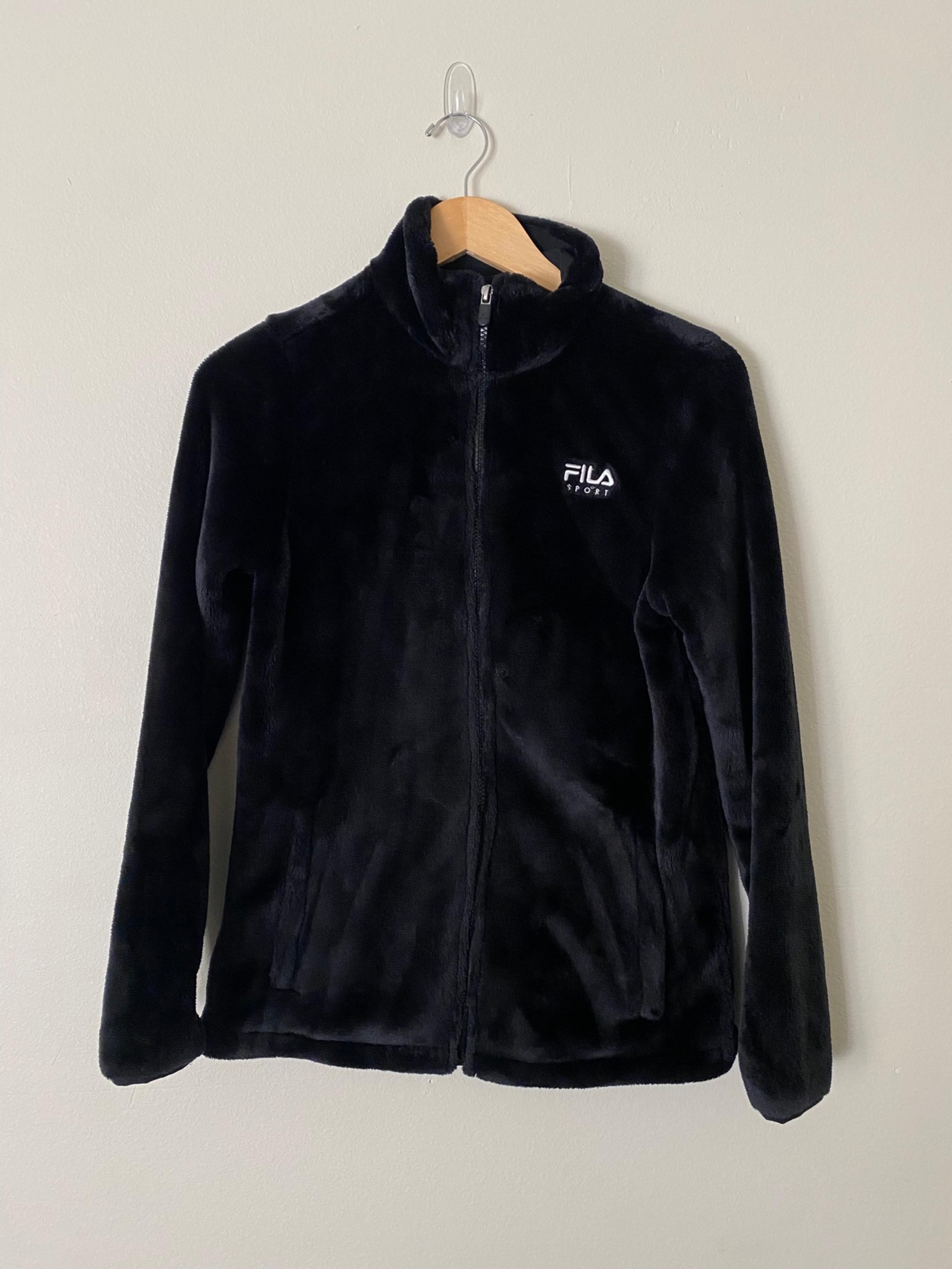Womens Fila sport zip up faux fur jacket