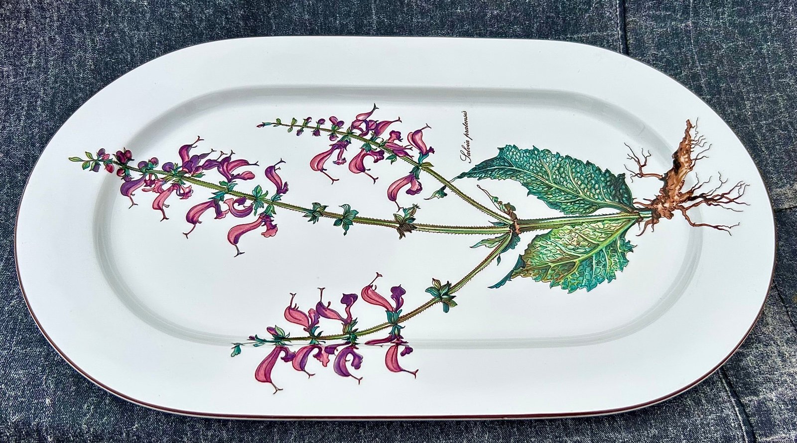 Vtg Discontinued Villeroy & Boch Botanica Salvia Pratensis Oval Serving Platter