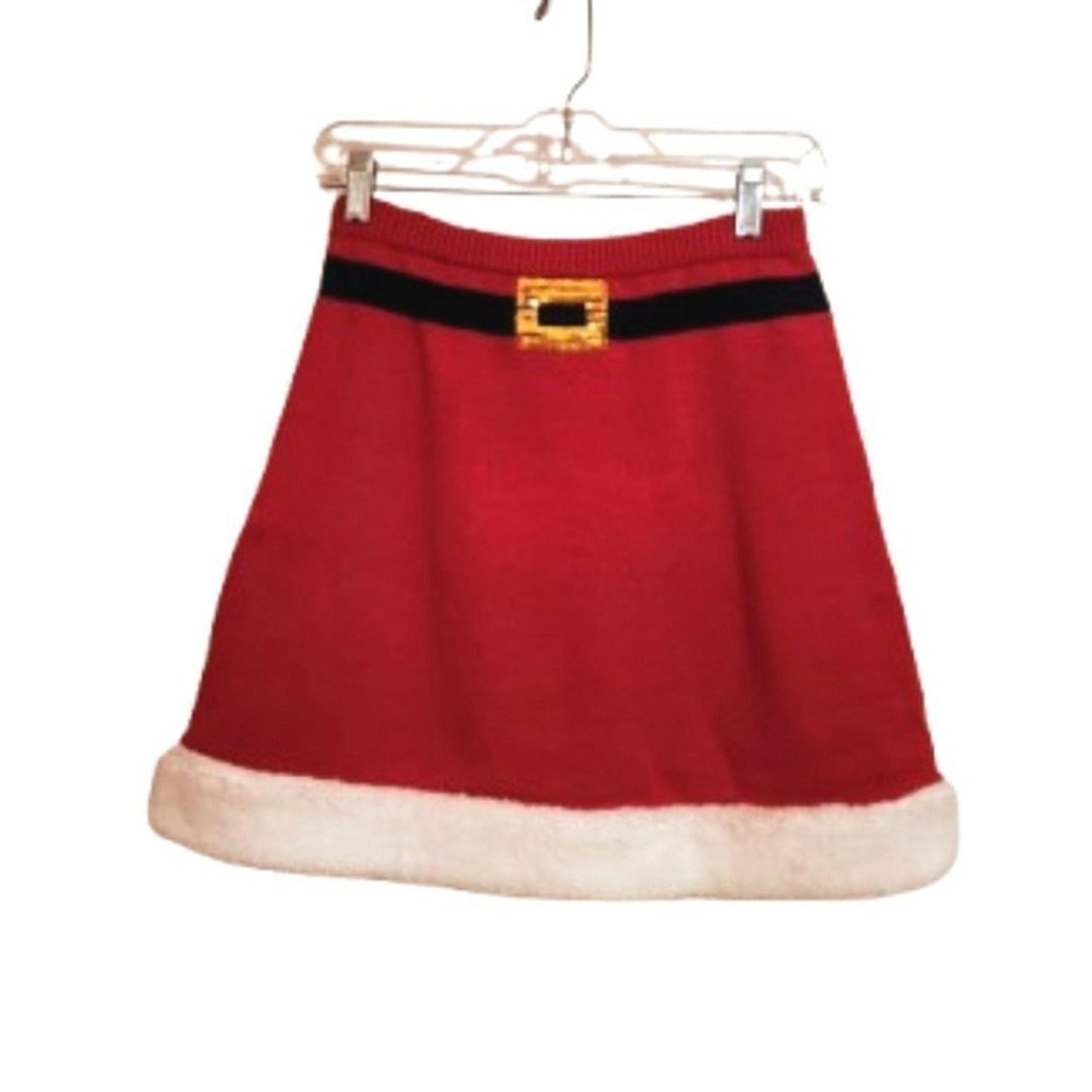 Planet Gold NEW Santa Mrs Claus Mini Knit Christmas Skirt Red/White Medium