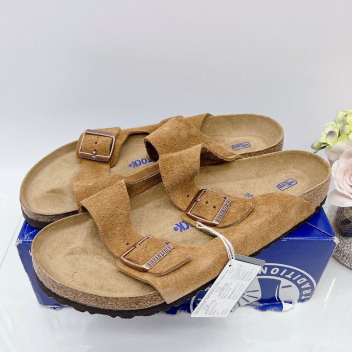 Birkenstock Arizona Soft Footbed Mink Suede EU 44 Mens US 11-11.5 Regular