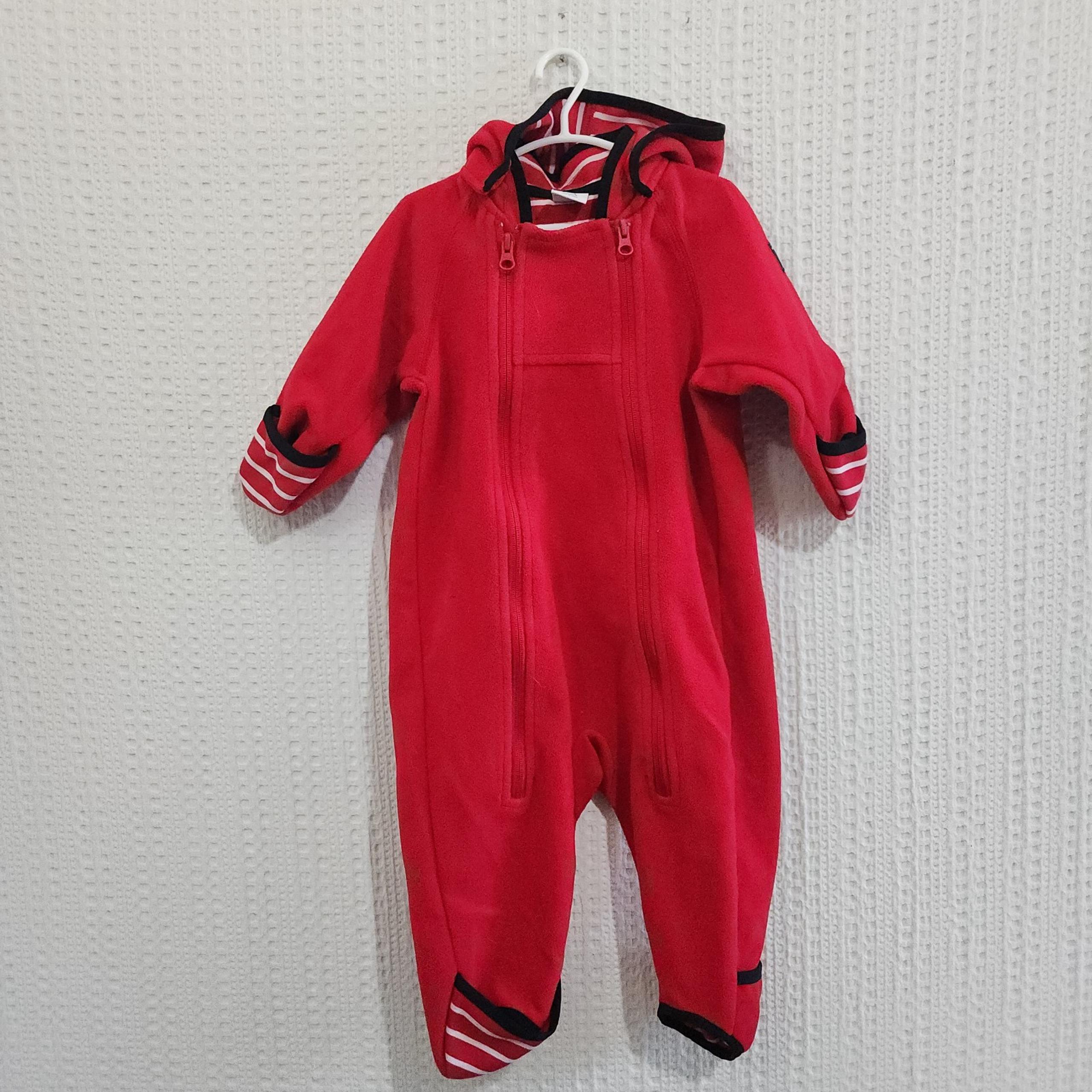 Polarn o pyret Sweden Fleece Snowsuit Red Size 6-9 Months