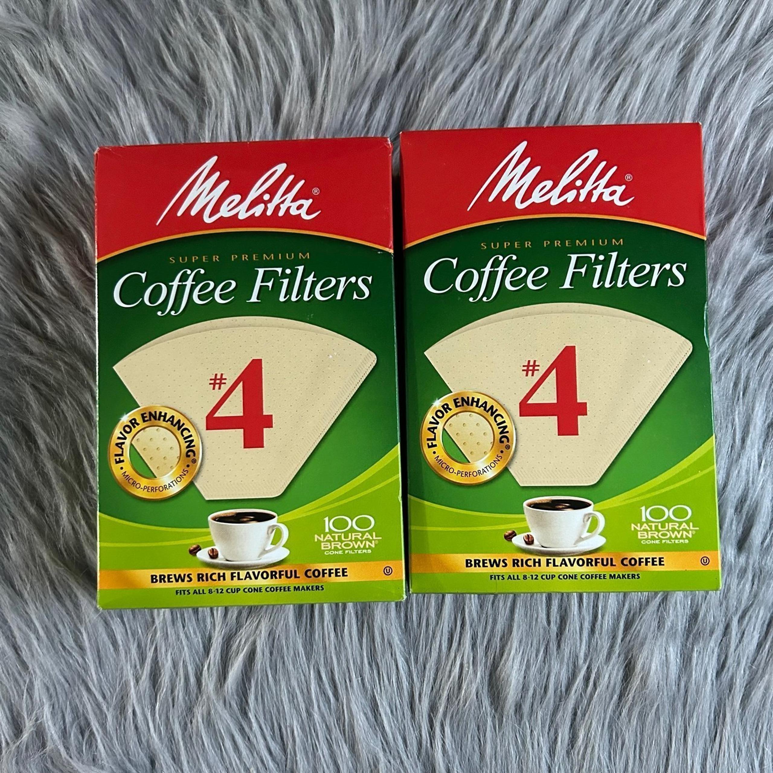 Melitta Coffee Filters #4 100 Natural Brown Cone Filter NEW
