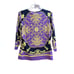 J. McLaughlin L Purple Gold Baroque Pattern Long Sleeved Top