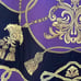 J. McLaughlin L Purple Gold Baroque Pattern Long Sleeved Top