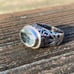 Vintage Natural Green Amethyst 925 Sterling Silver 18k Gold Plated Ring Size 9