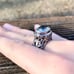 Vintage Natural Green Amethyst 925 Sterling Silver 18k Gold Plated Ring Size 9