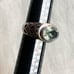 Vintage Natural Green Amethyst 925 Sterling Silver 18k Gold Plated Ring Size 9