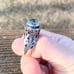 Vintage Natural Green Amethyst 925 Sterling Silver 18k Gold Plated Ring Size 9