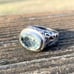 Vintage Natural Green Amethyst 925 Sterling Silver 18k Gold Plated Ring Size 9