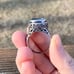 Vintage Natural Green Amethyst 925 Sterling Silver 18k Gold Plated Ring Size 9