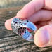 Vintage Natural Green Amethyst 925 Sterling Silver 18k Gold Plated Ring Size 9