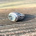 Vintage Natural Green Amethyst 925 Sterling Silver 18k Gold Plated Ring Size 9