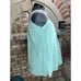 Pajama top satin lace and sheer aqua blue tan