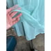 Pajama top satin lace and sheer aqua blue tan