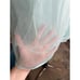 Pajama top satin lace and sheer aqua blue tan