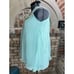 Pajama top satin lace and sheer aqua blue tan
