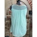 Pajama top satin lace and sheer aqua blue tan