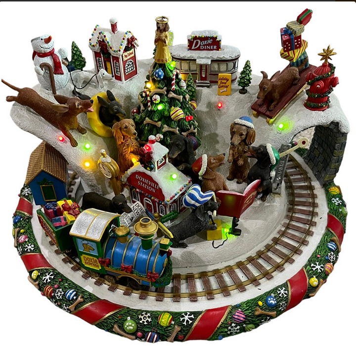 Danbury Mint Dachshund Christmas Wonderland