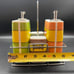 Vintage Coccio Italian Condiment Set Olive Oil Vinegar Salt Pepper Holder READ