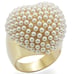 Gold Brass Ring with Synthetic in Citrine Yellow Size 6
