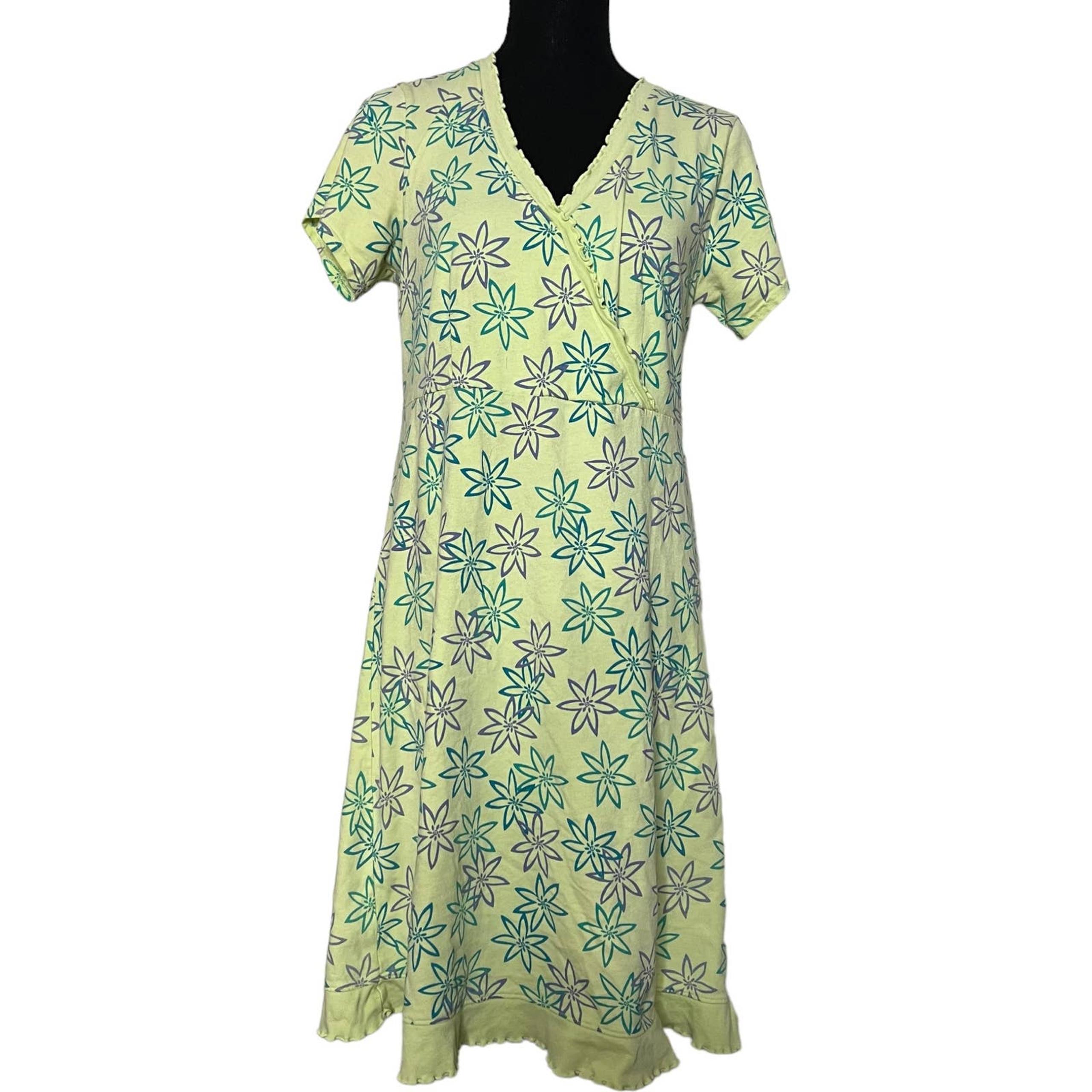 Fresh Produce Floral Midi Dress Small Women’s Green GUC 30034