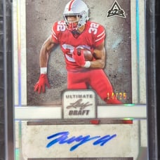 Treveyon Henderson leaf ultimate draft autographed 15/25 card.