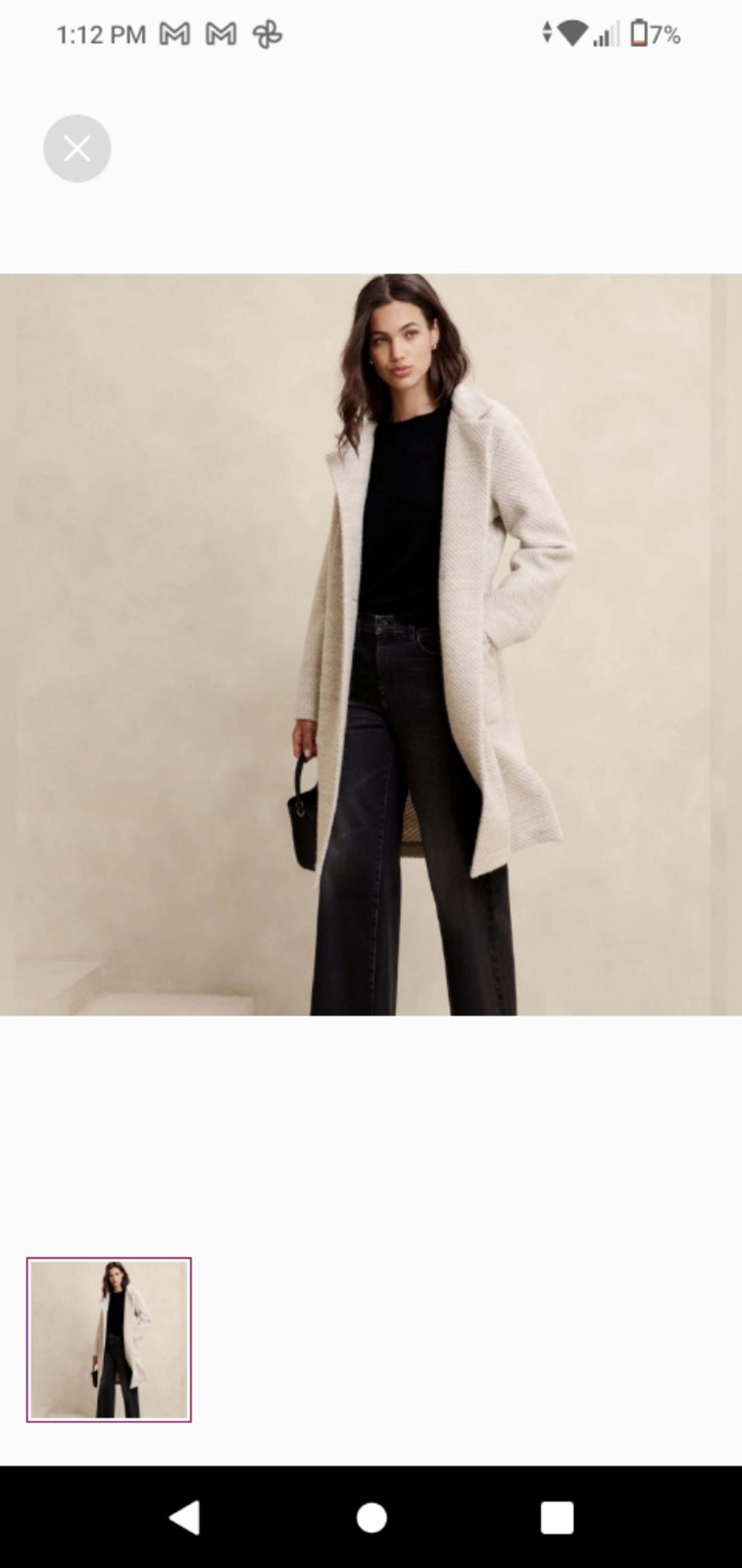 Banana Republic Women's Knit Twill Coat XS New with Tags never worn