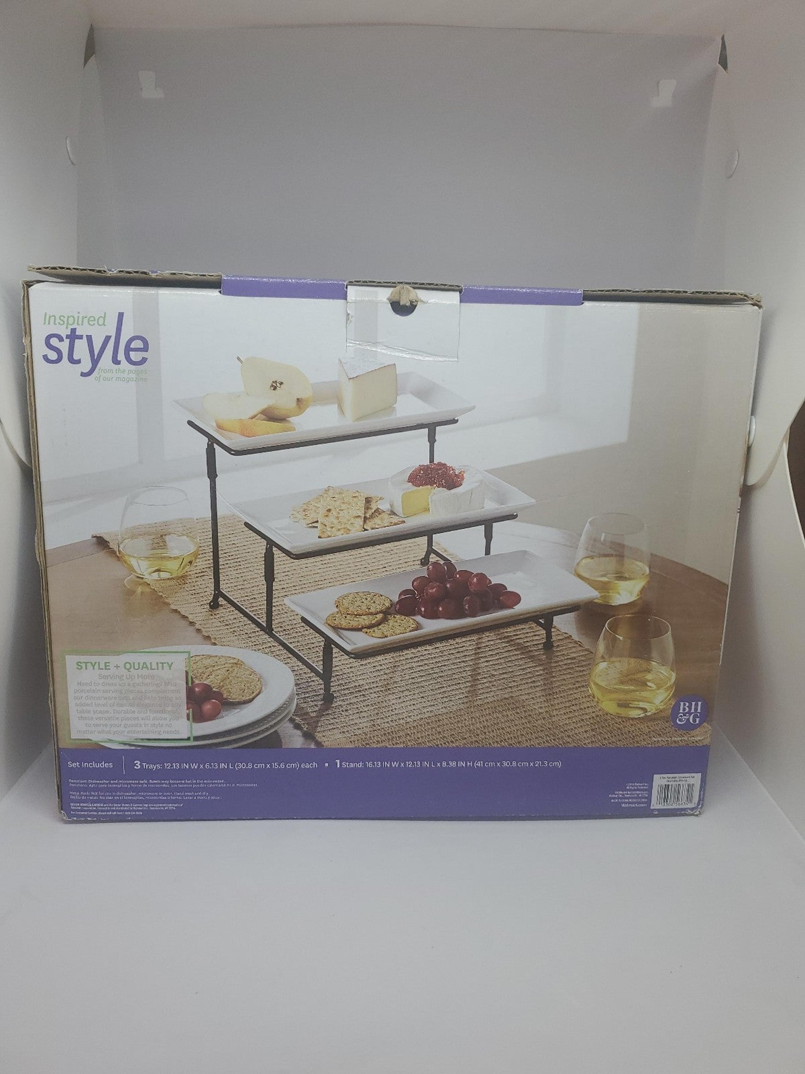 3 tier porcelain serveware set