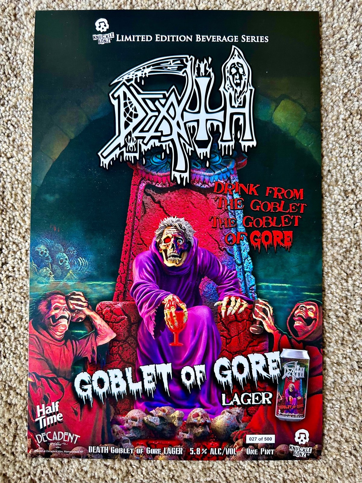 Death Goblet Of Gore Beer PROMO Poster Limited NUMBERED xx/500 RARE Knucklebonz