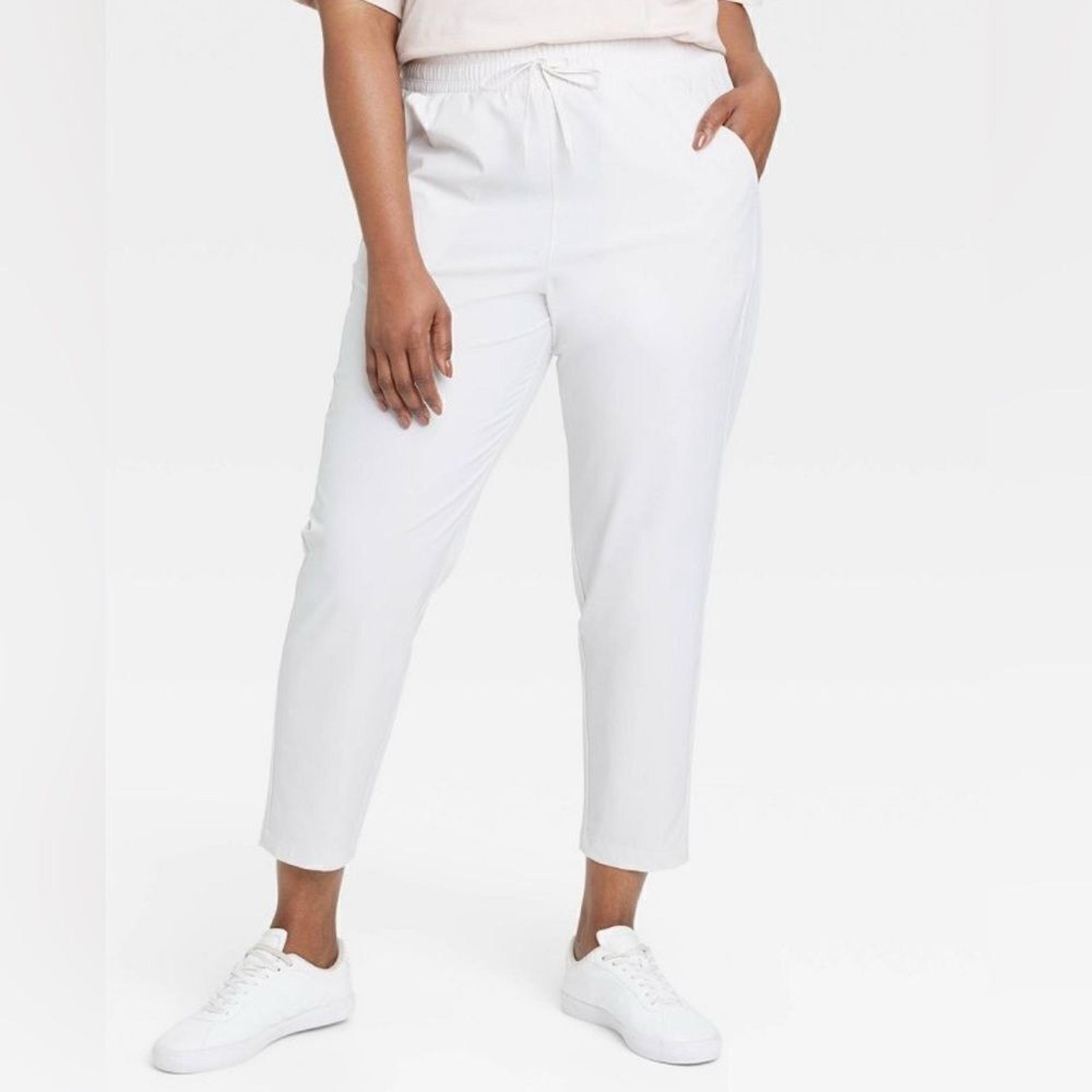 Women's Stretch Woven High-Rise Taper Pants - All In Motion Light Beige XL