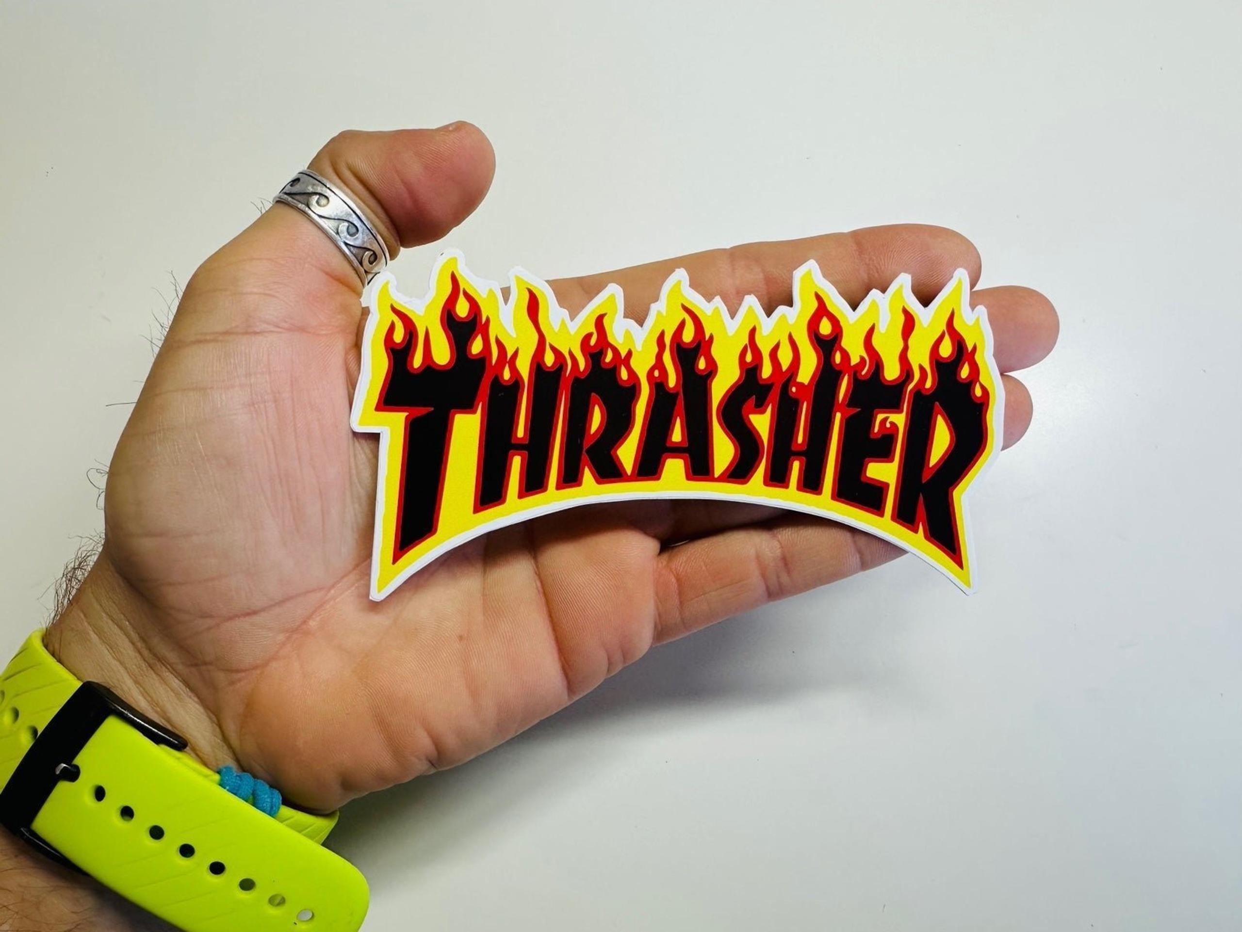 Thrashers skate sticker flames car bumper decal